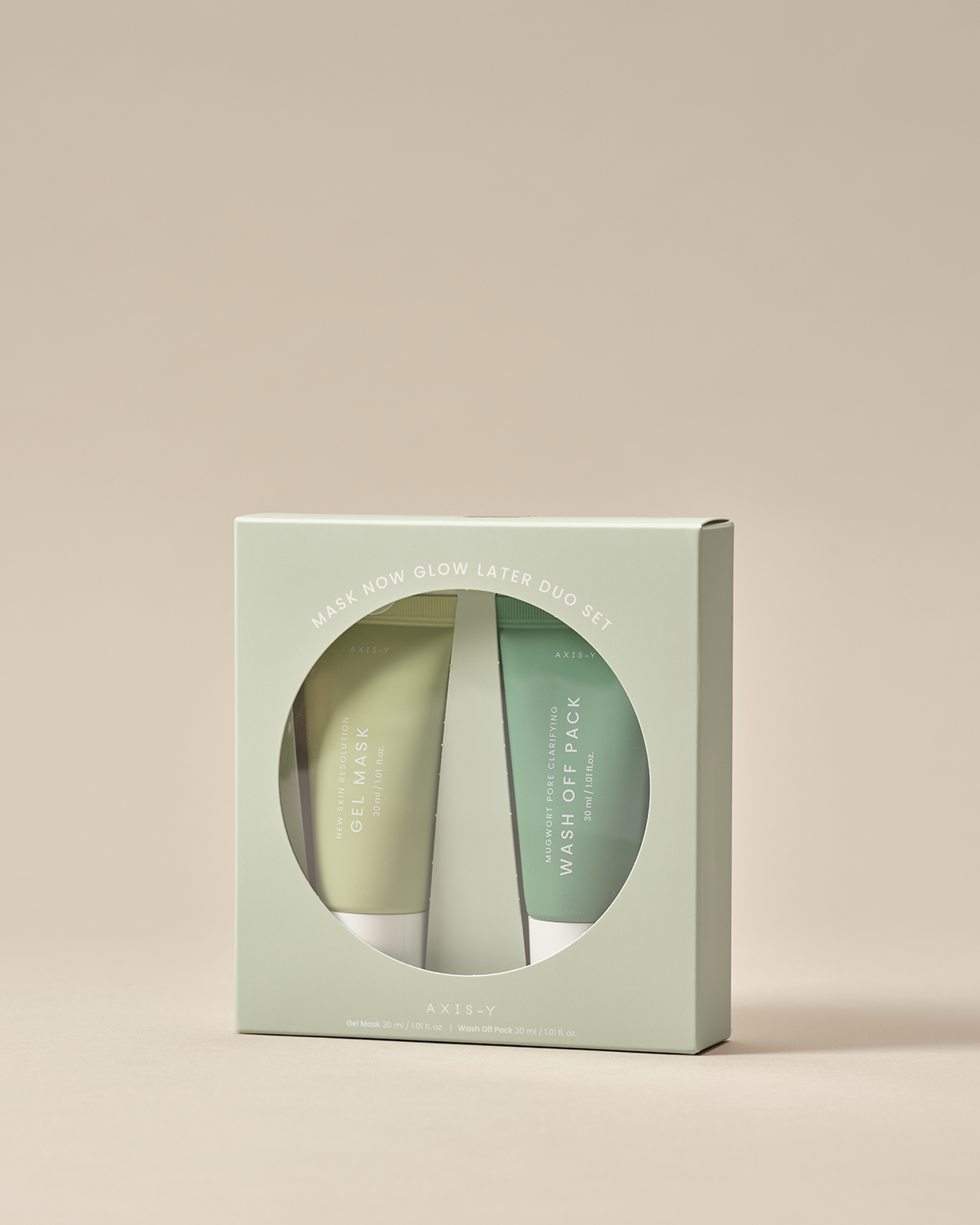 Mask Now Glow Later Duo Set - Mugwort Pore Clarifying Wash Off Pack - New Skin Resolution Gel Mask
